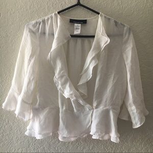 Ruffled White Top